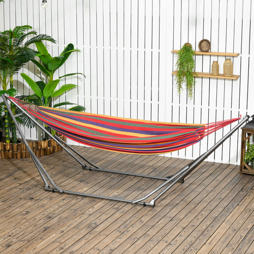 Portable Hammock Stand, 2-in-1 Hammock Net Stand and Hanging Space, Patio, Garden, Yard, Black