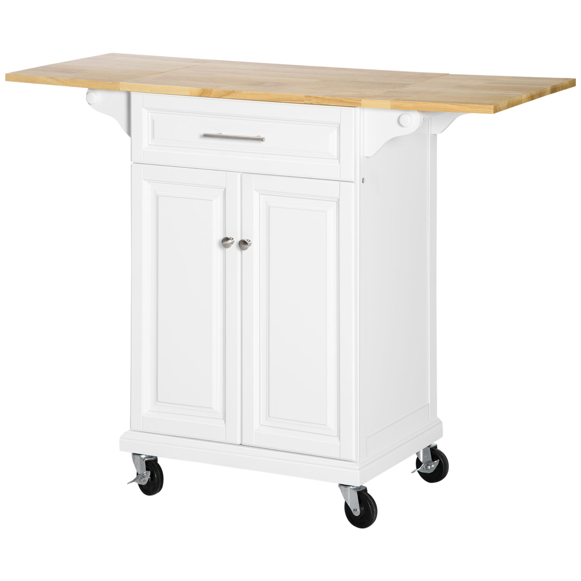Kitchen Island Cart on Wheels with Extended Counter Drawer Cabinet Towel Racks Kitchen Islands & Kitchen Carts at Gallery Canada
