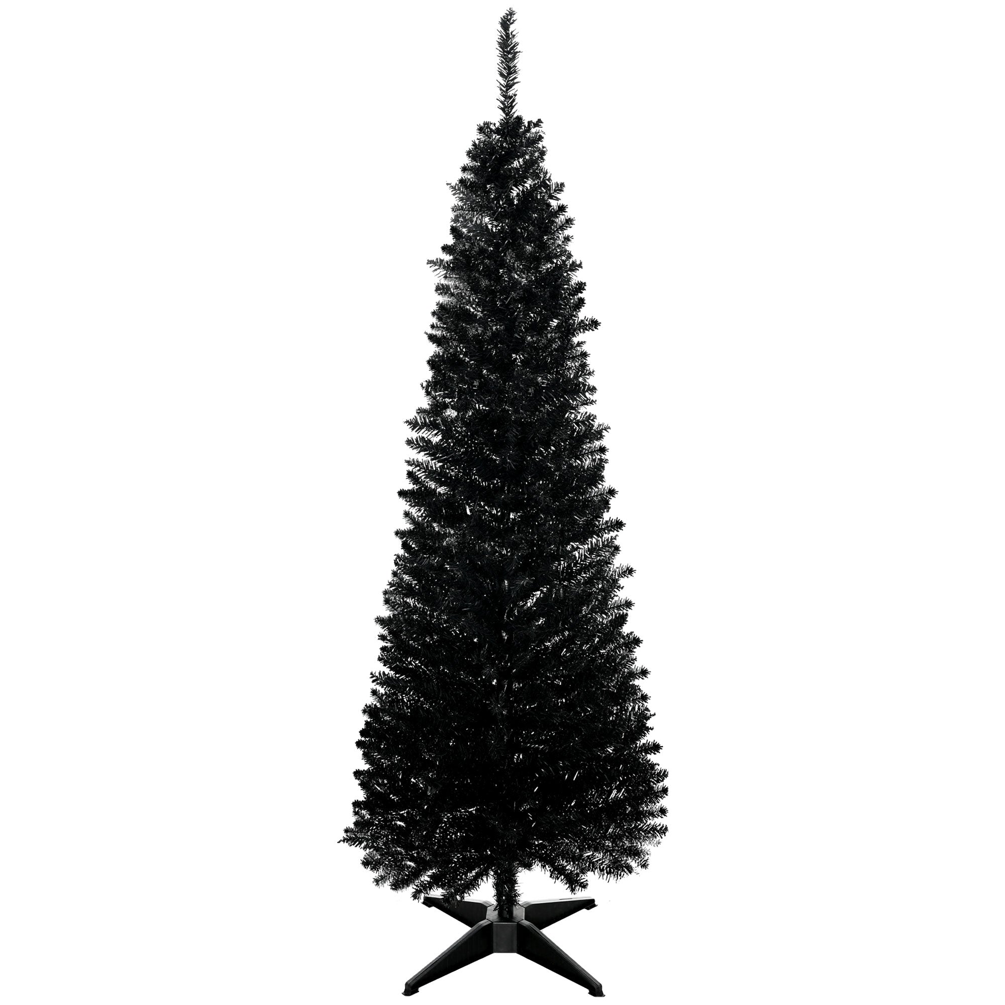 5FT Artificial Christmas Tree, Pencil Christmas Tree with Realistic Branches, Stable Stand, Black Pencil Christmas Trees   at Gallery Canada