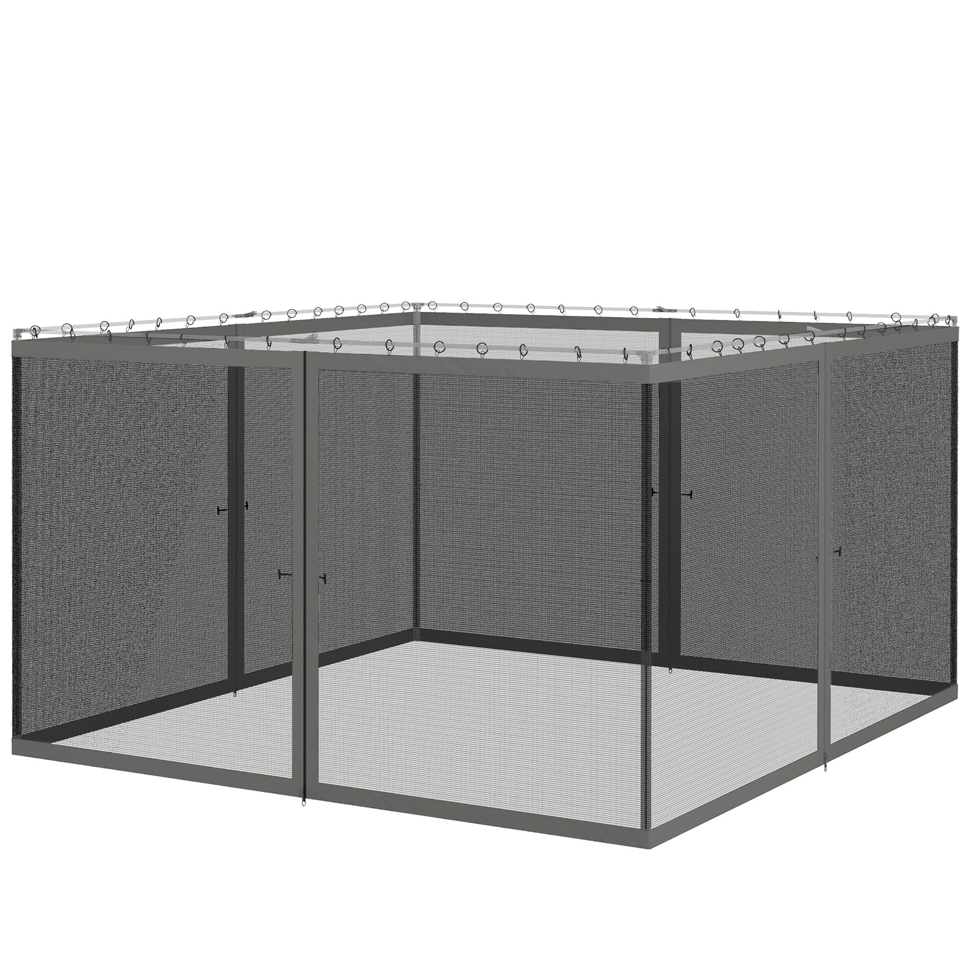 Replacement Mosquito Netting for Gazebo 12' x 12' Black Screen Walls for Canopy with Zippers Gazebos Black, Dark Grey at Gallery Canada