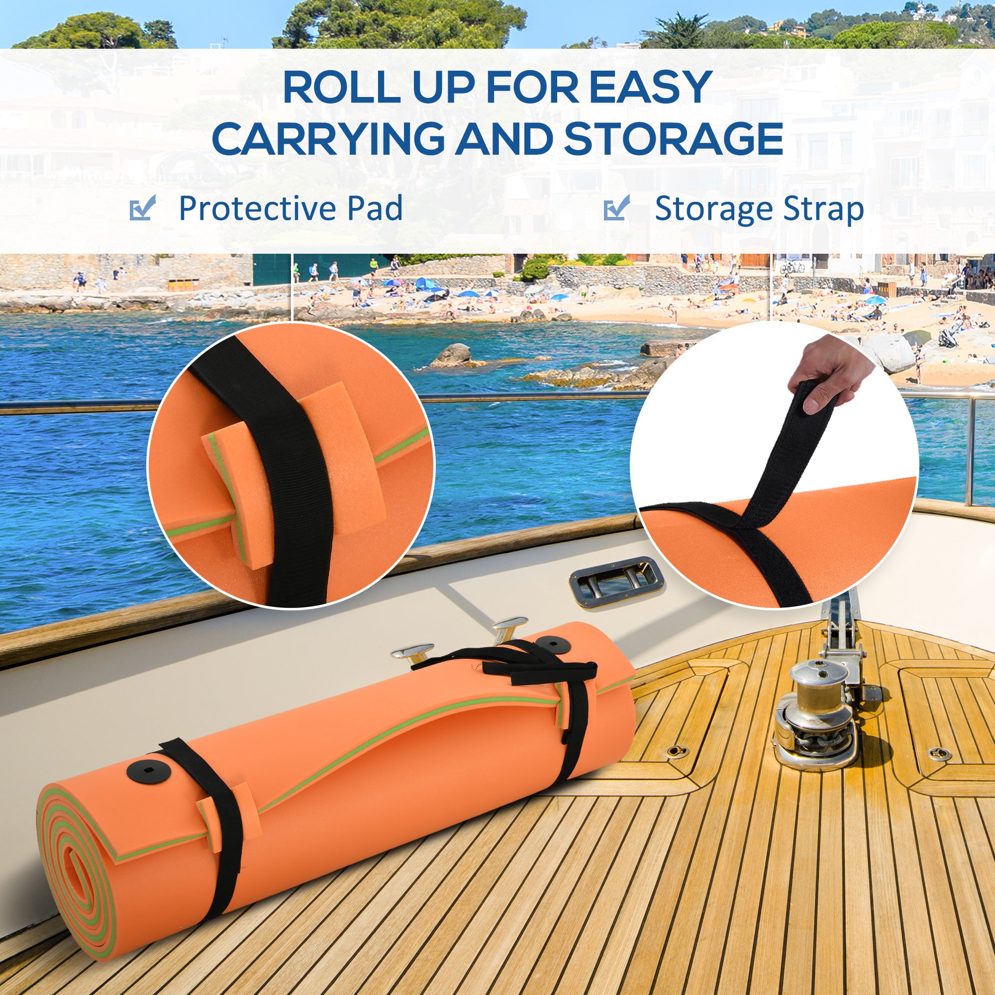 10' x 5' Roll-Up Pool Float Pad Water Floating Mat for Lake, Ocean, Pool Playing, Relaxing &; Recreation, Orange Water Sports & Boating Supplies at Gallery Canada