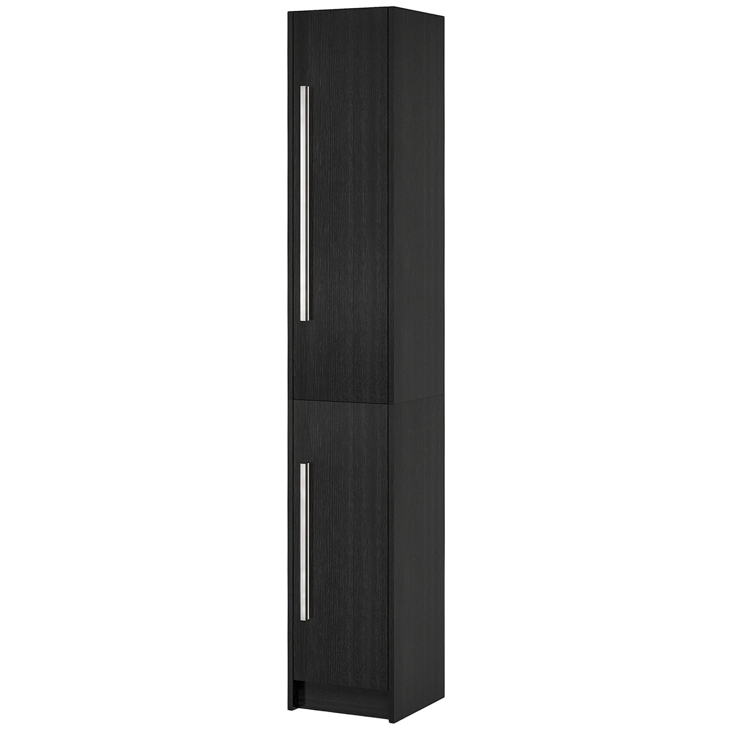 Freestanding Tall Bathroom Storage Cabinet with Adjustable Shelves, Bathroom Organizer, Black Wood Grain Bathroom Cabinets   at Gallery Canada