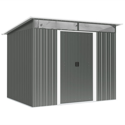 6' x 8.5' Outdoor Metal Garden Shed Utility Tool Storage Steel Backyard House, Dark Grey Sheds at Gallery Canada