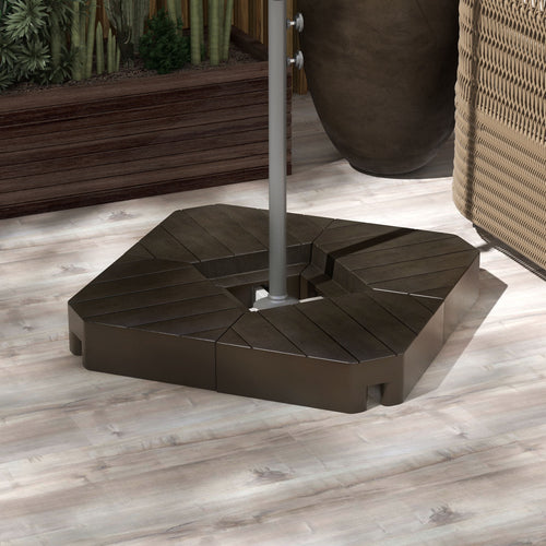 Offset Umbrella Base Outdoor Umbrella Weights, 132 lb. Capacity Water or 176 lb. Capacity Sand, Brown