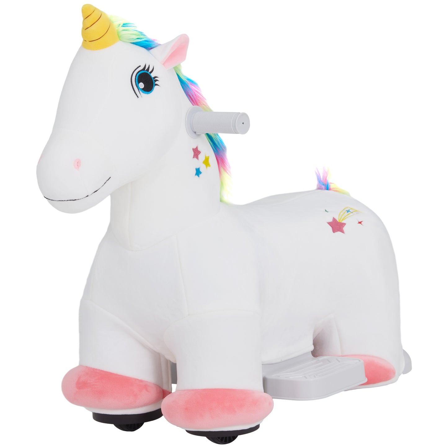 6V Ride on Unicorn, Battery Powered Kids Riding Pony with Music Forward, Aged 18-36 Months, White Rocking Horses   at Gallery Canada