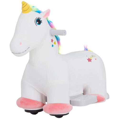 6V Ride on Unicorn, Battery Powered Kids Riding Pony with Music Forward, Aged 18-36 Months, White