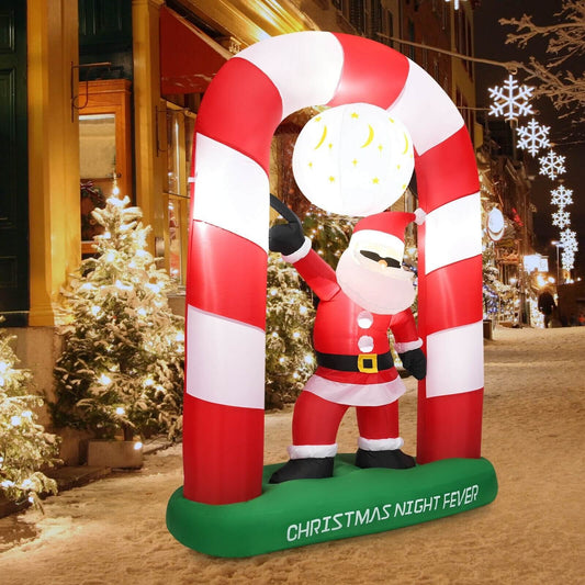 7.5 Feet Inflatable Christmas Lighted Santa Claus, Multicolor - Gallery Canada