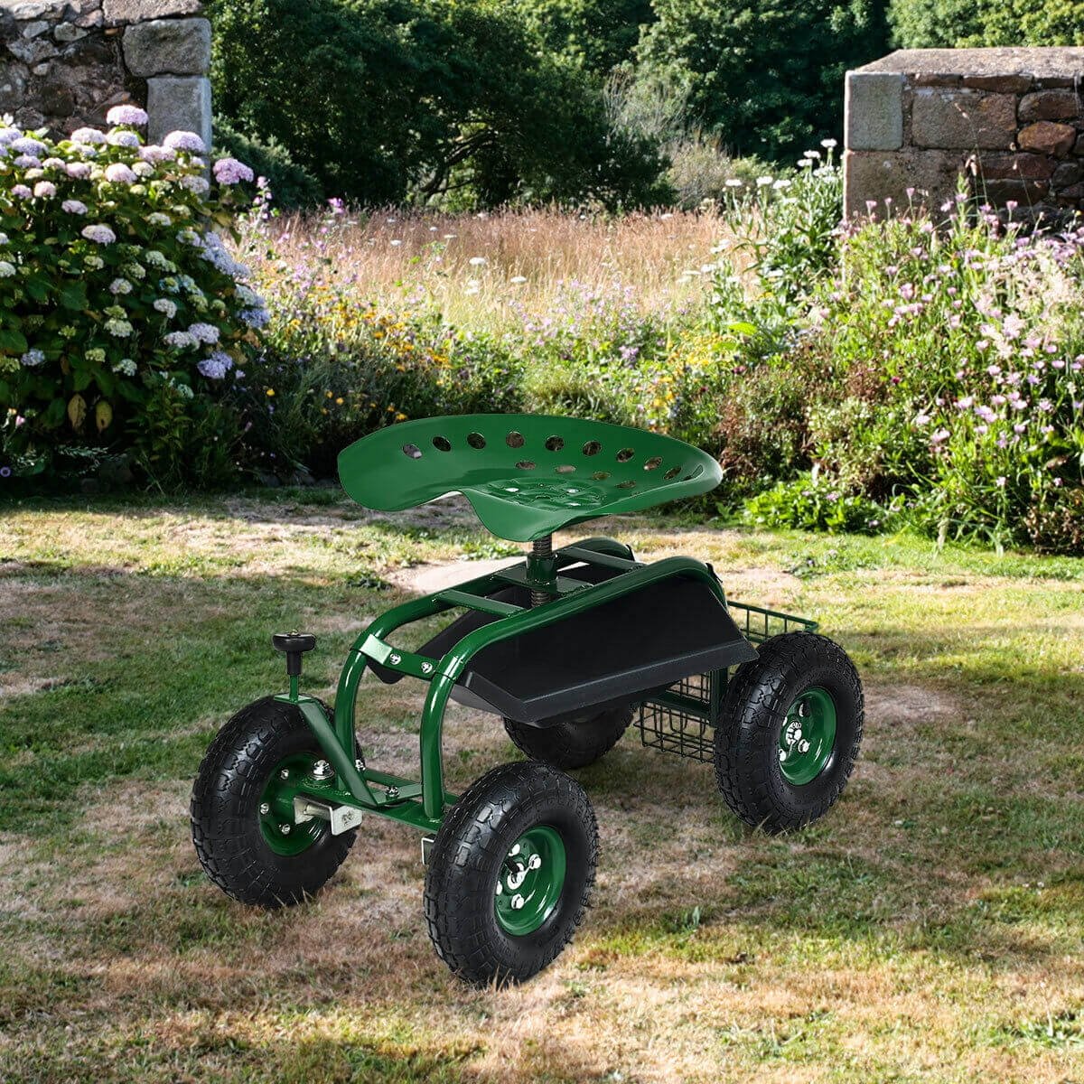 4-Wheel Rolling Garden Cart Work Seat Garden Carts   at Gallery Canada