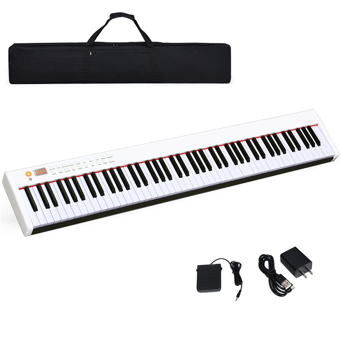 BX-II 88-key Portable Digital Piano with MP3, White Pianos & Keyboards at Gallery Canada