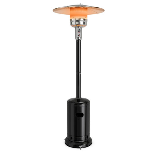 50000 BTU Stainless Steel Propane Patio Heater with Trip over Protection, Black