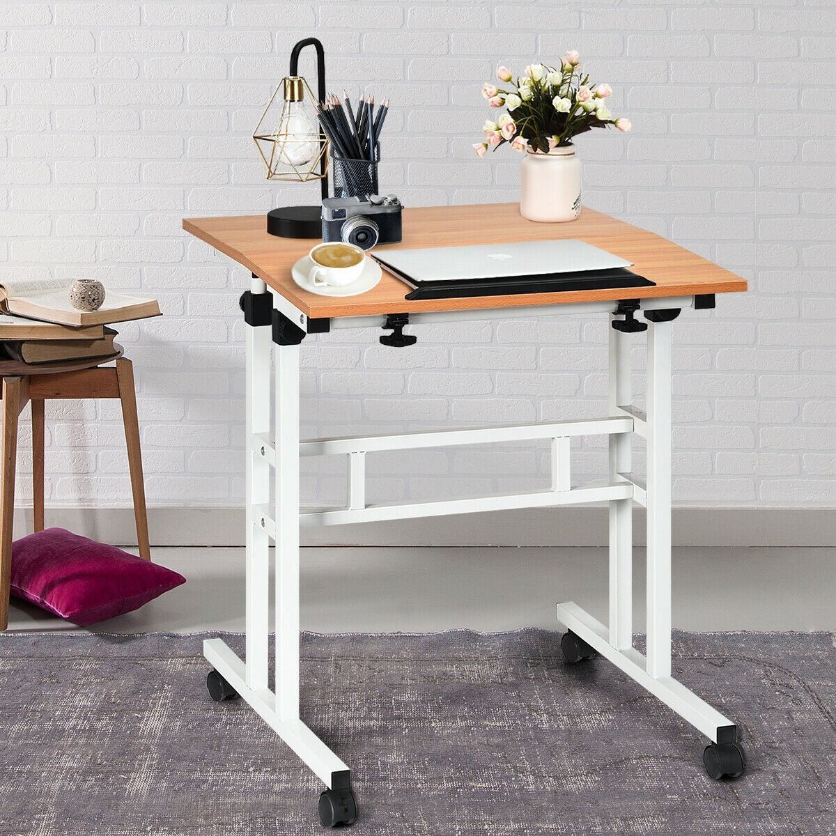 2 in 1 Height Adjustable Sit Standing Computer Desk - Gallery Canada