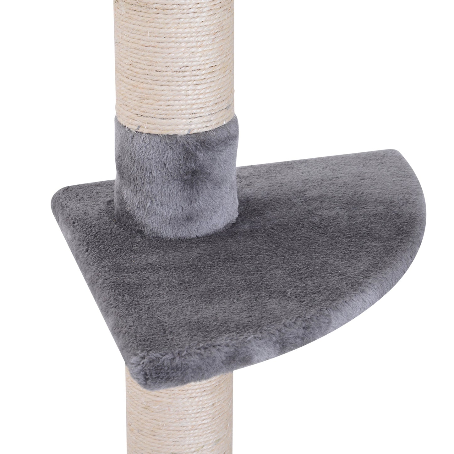 8.5ft Cat Climbing Tree 5-Tier Cat Activity Center Floor-to-Ceiling Cat Climber Toy with Scratching Post Play Rest Post Pet Furniture Grey Floor to Ceiling Cat Trees   at Gallery Canada