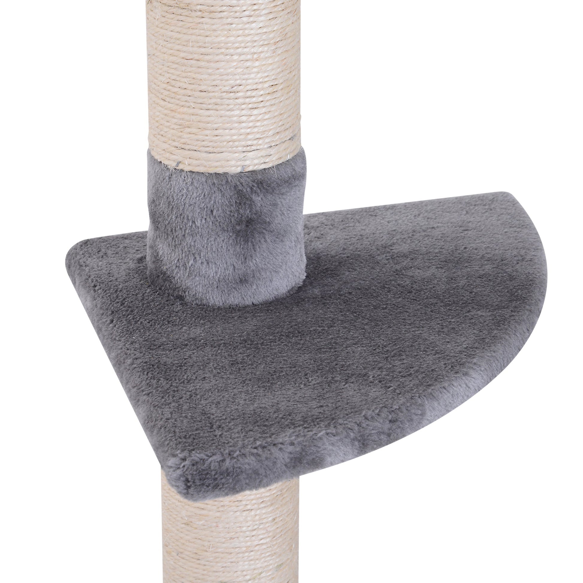 8.5ft Cat Climbing Tree 5-Tier Cat Activity Center Floor-to-Ceiling Cat Climber Toy with Scratching Post Play Rest Post Pet Furniture Grey Floor to Ceiling Cat Trees   at Gallery Canada