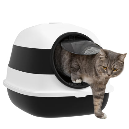 Cat Litter Box with Lid, Covered Litter Box w/ High Sides, Black Cat Litter Box Enclosures   at Gallery Canada