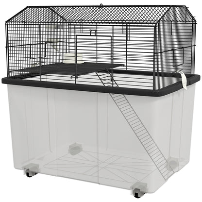 Hamster House Gerbil Habitat for Dwarf Hamster, Syrian Hamster with Wheels, Detachable Bottom - Black Hamster Cages   at Gallery Canada