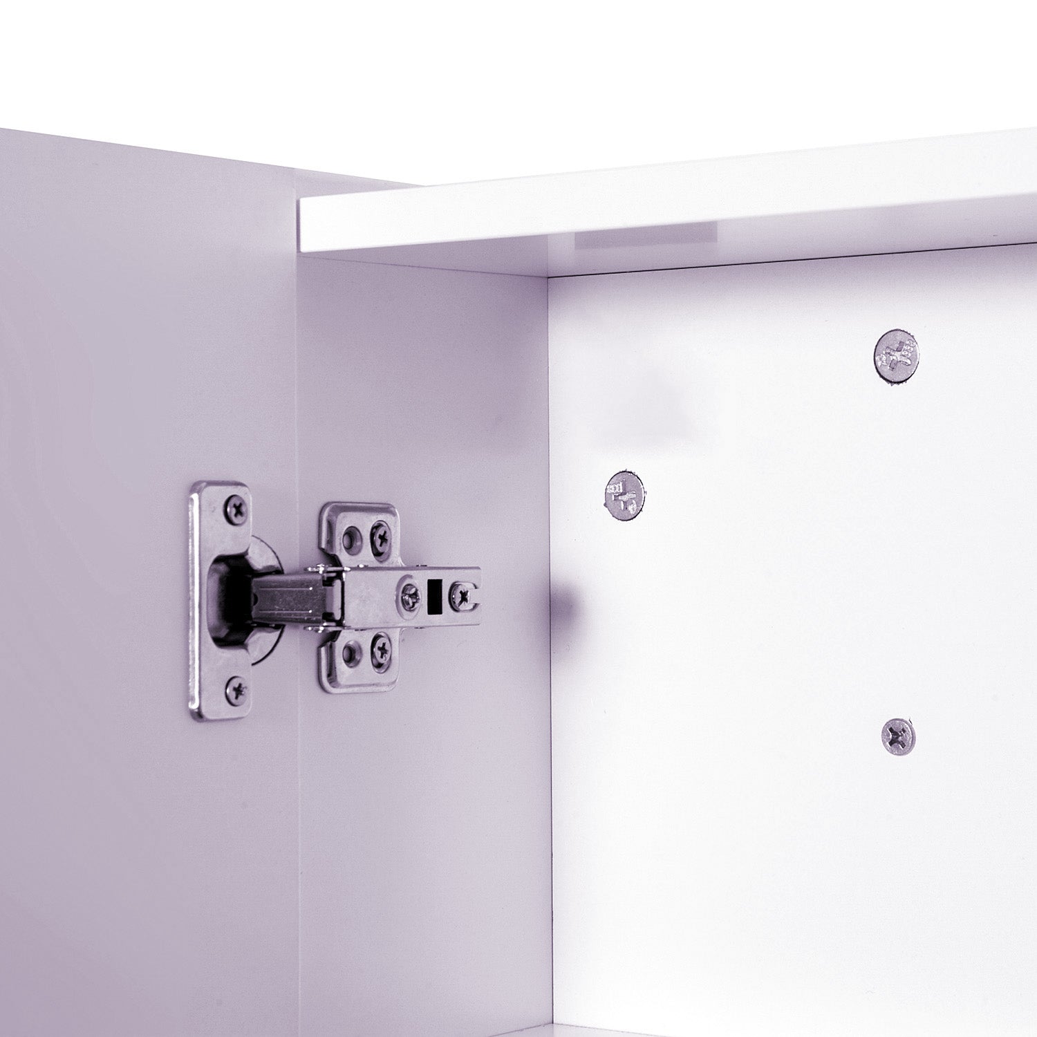 Wall Mount Mirrored Medicine Cabinet, Bathroom Mirror Cabinet with Adjustable Shelf, Double Soft Closing Doors, Light Lilac Mirror Medicine Cabinets at Gallery Canada