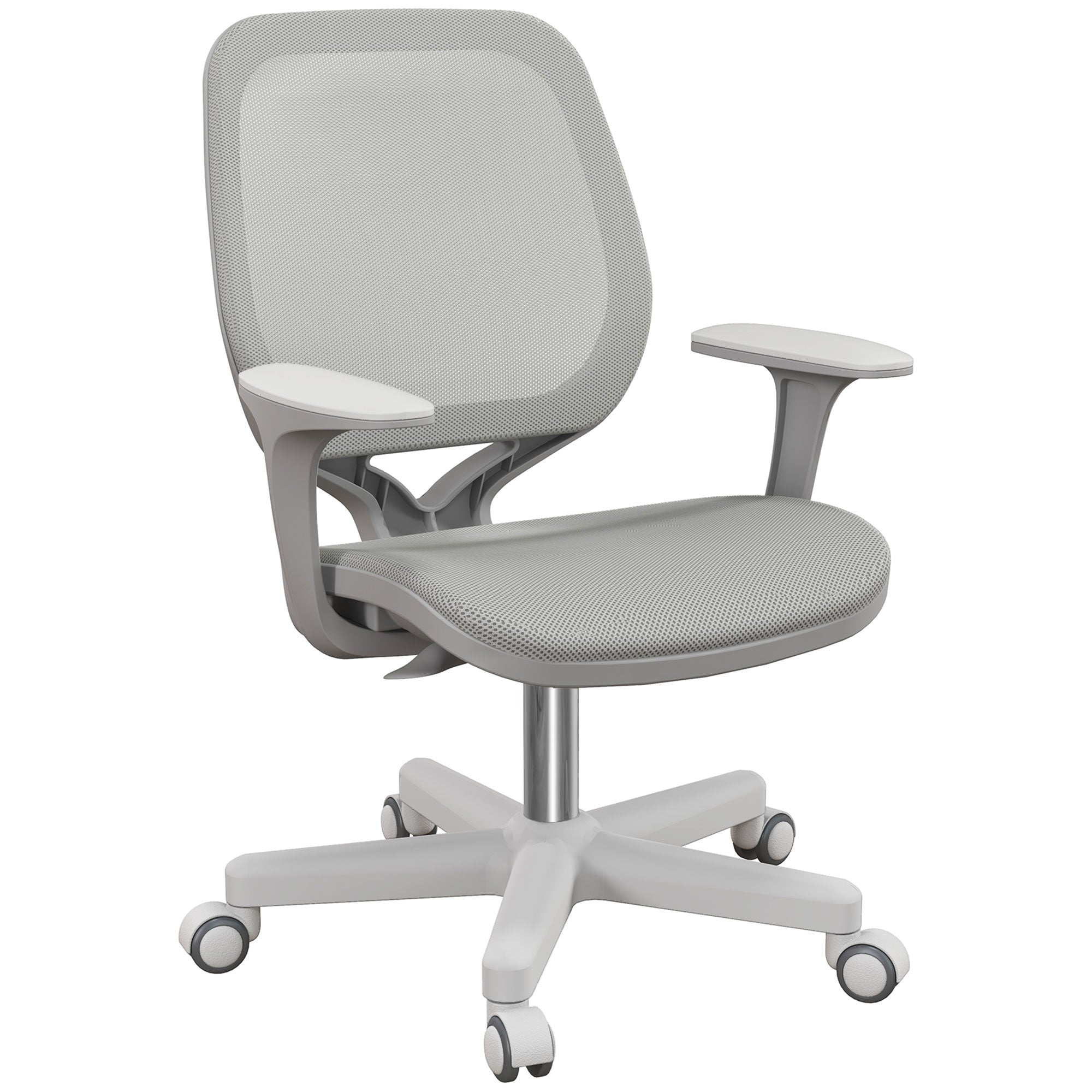 Office Chair, Small Computer Desk Chair with Mesh Back, Swivel Security Castors, Arm, Grey Office Chairs at Gallery Canada