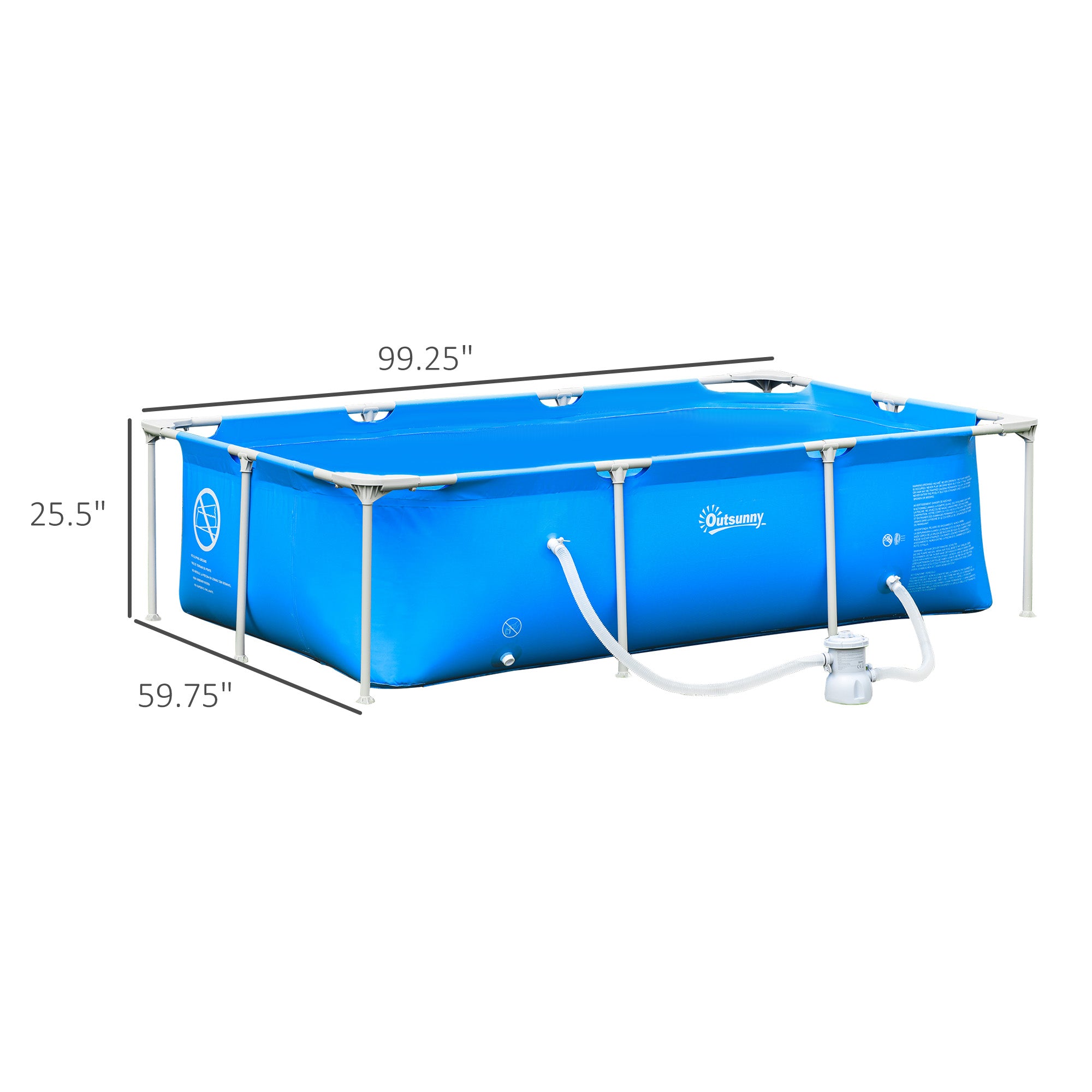 8.3ft x 5ft x 26in Frame Above Ground Swimming Pool Set with Filter Pump Filter Cartridge Reinforced Sidewalls Blue Outdoor Swimming Pools & Hot Tubs at Gallery Canada