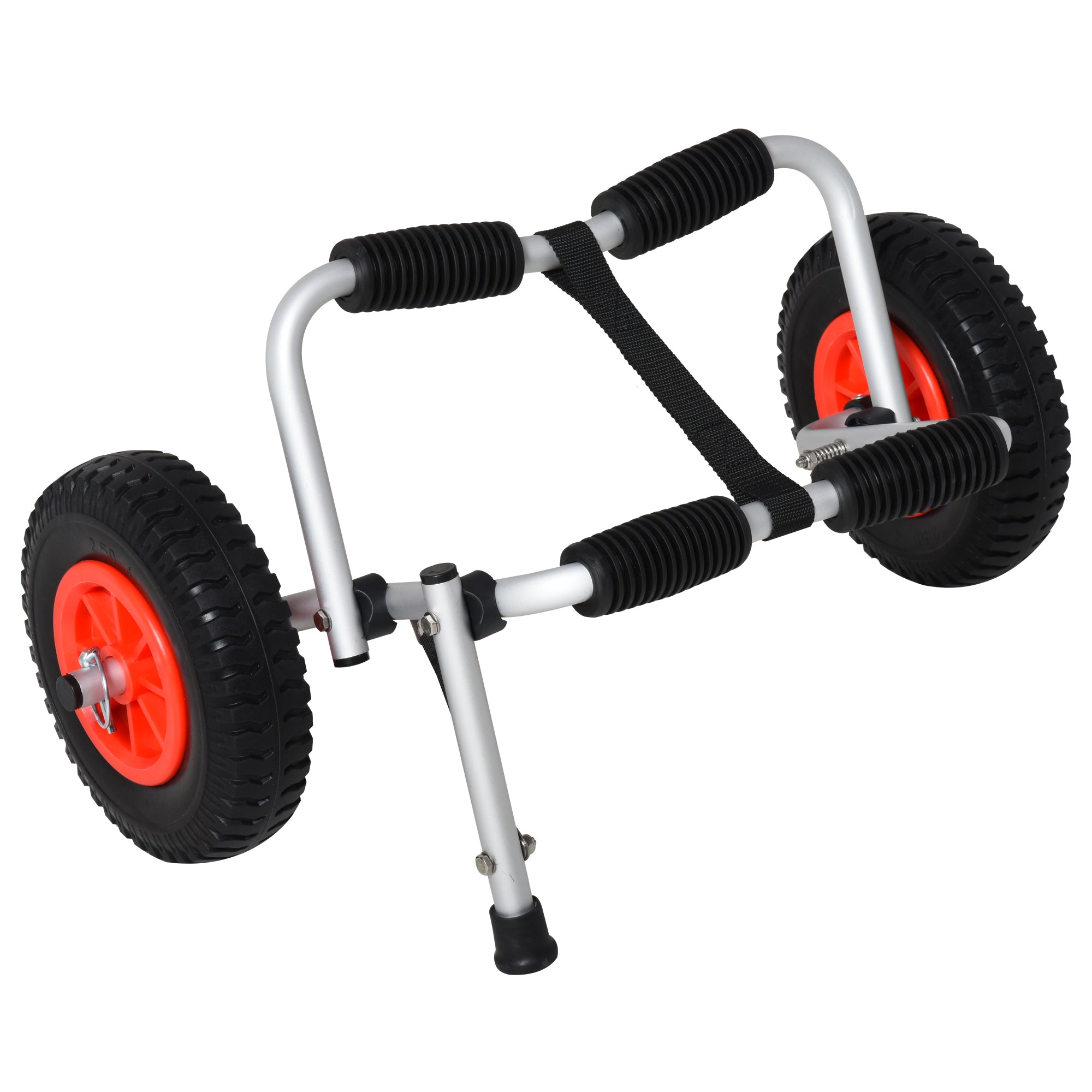 Kayak Cart Dolly with Flat-Free Wheels and Aluminum Frame for Kayaks, Canoes, Paddleboards, Folding Design, Silver Kayak Carts at Gallery Canada