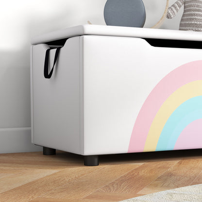 Toy Chest, Kids Toy Bench Box, Lightweight Storage Bench with Lid and Side Handles, for Nursery Room Playroom Bedroom, Gift for 3-8 Years Old, White Baby & Kids Storage   at Gallery Canada