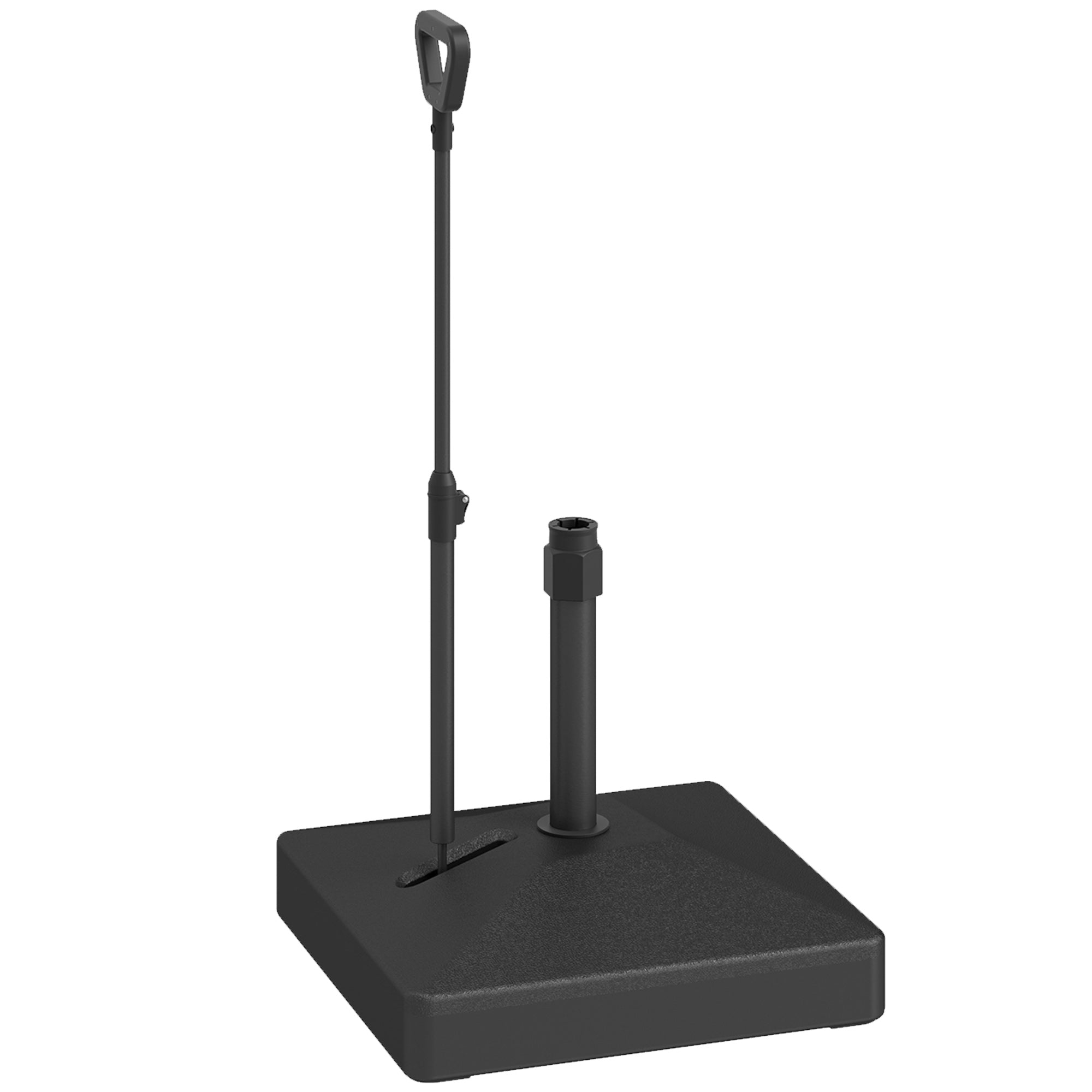 Patio Umbrella Base with Adjustable Wheels and Handle, Outdoor Patio Umbrella Stand, Filled Up to 121lbs with Stand, 99lbs with Water for Garden Poolside, Black Umbrella Bases at Gallery Canada