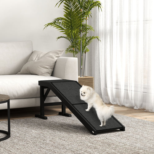 Pet Ramp Bed Steps for Dogs Cats Non-slip Carpet Top Platform Pine Wood 59