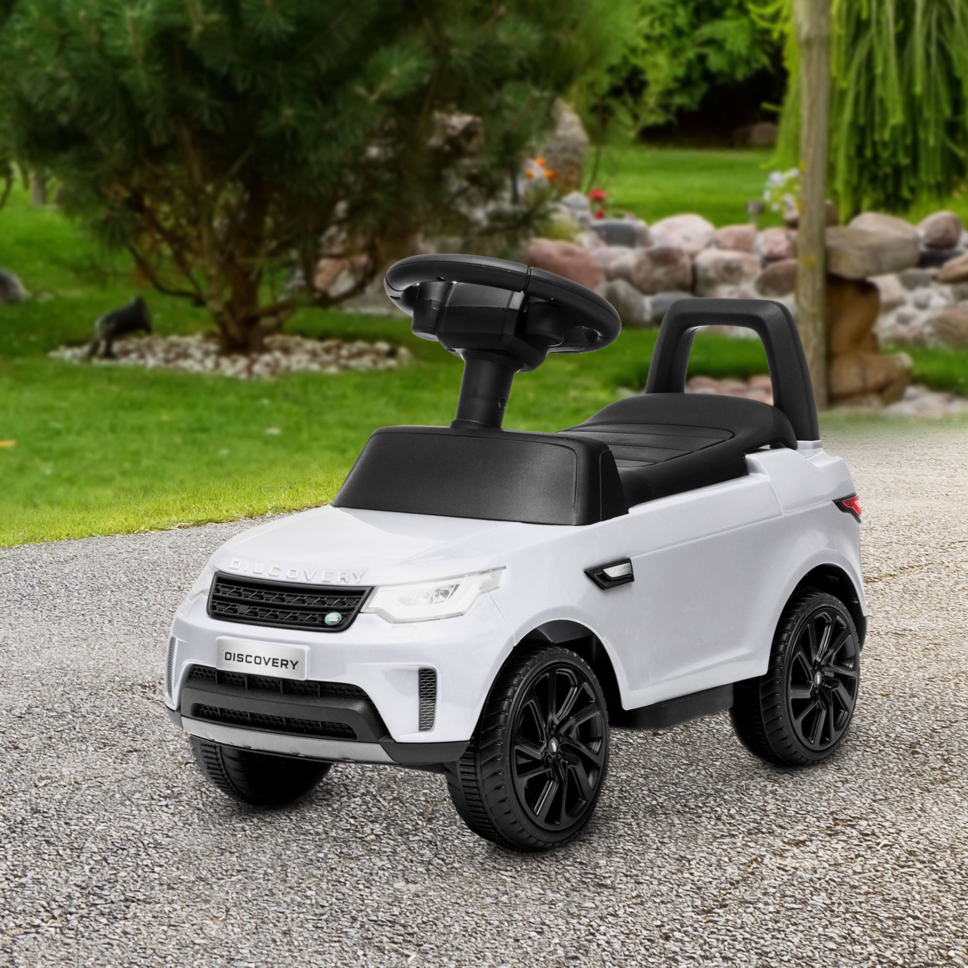 2 in 1 6V Land Rover Licensed Electric Car for Kids, Sliding Car with Music Horn Headlights, for 18-60 Months White Electric Toy Cars   at Gallery Canada