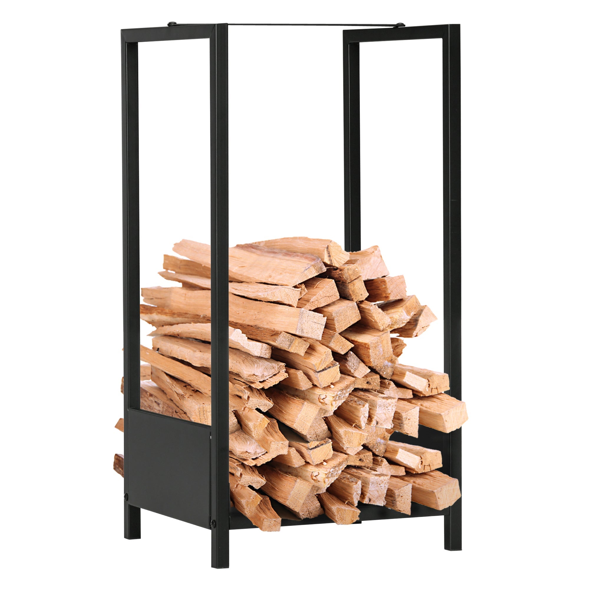 Firewood Rack, Log Holder for Fireplace, Outdoor Indoor Wood Storage Stacker, 15.4