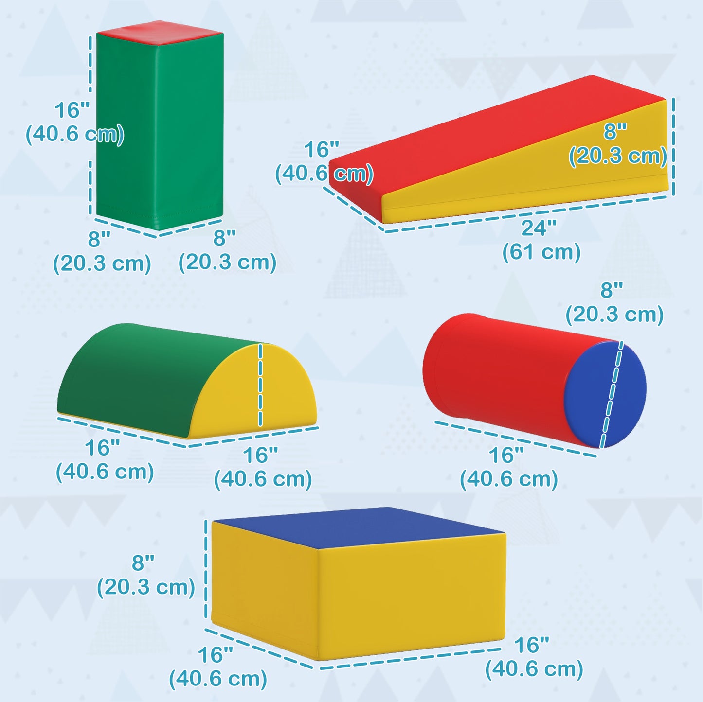 5 Piece Climb and Crawl Activity Playset Soft Safe Foam for Toddler Learning Toy Baby Gym & Playmats   at Gallery Canada