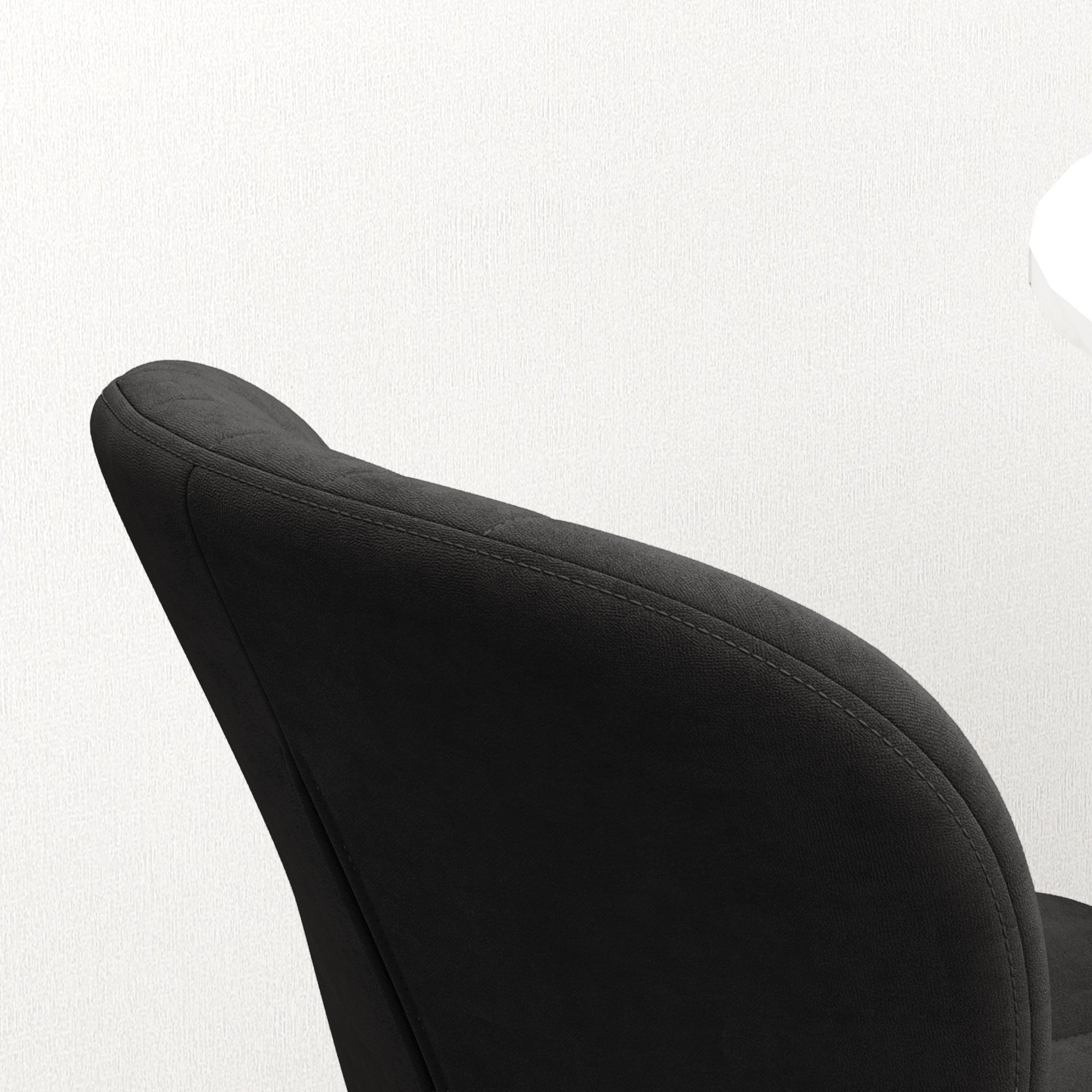 Dining Chairs Set of 2, Modern Accent Chair with Cushioned Backrest, Upholstery for Living Room, Black Dining Chairs at Gallery Canada