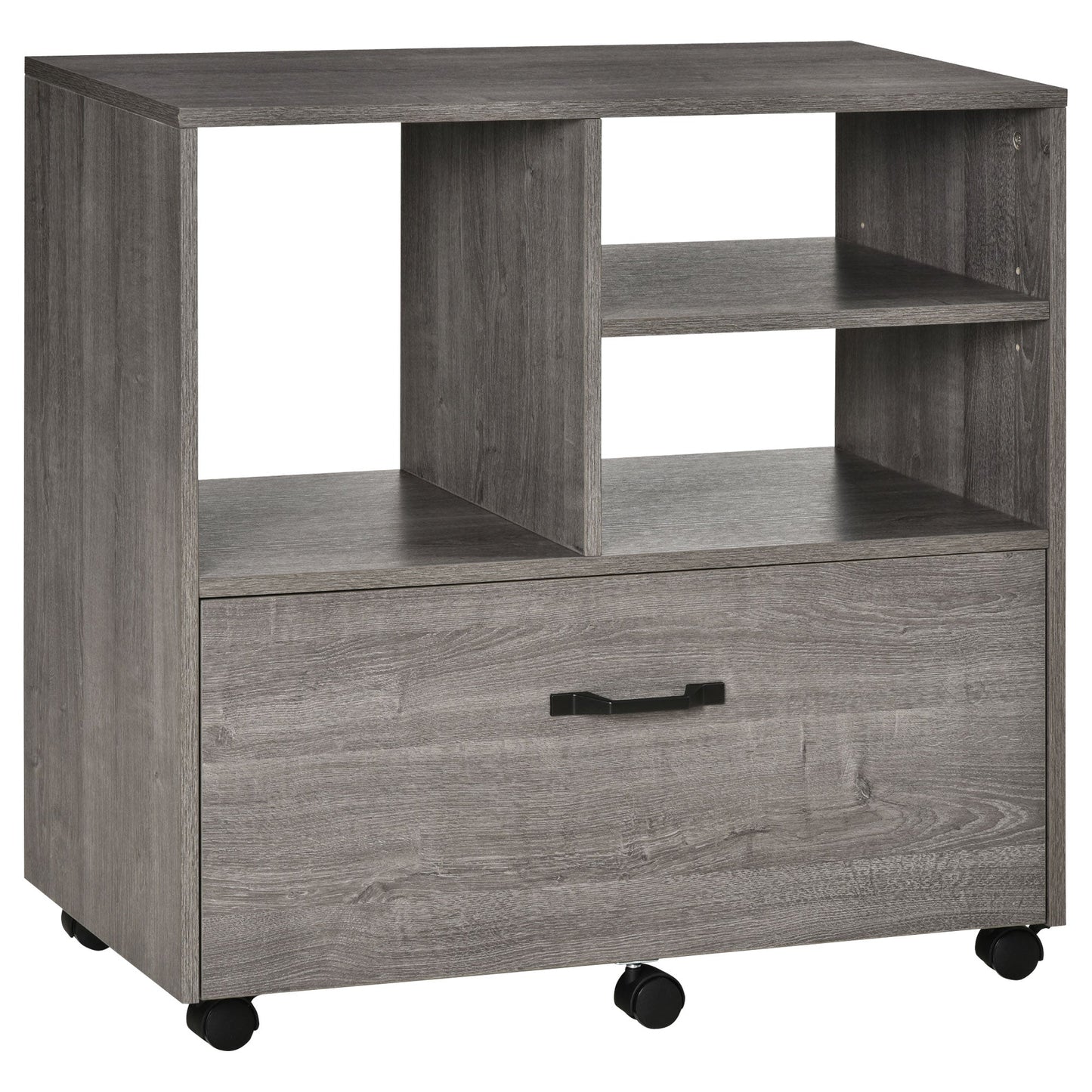 Lateral Filing Cabinet, Printer Stand, Mobile Office File Cabinet with Wheels for Letter and Legal Sized Files, Grey Office Cabinets & Cupboards   at Gallery Canada