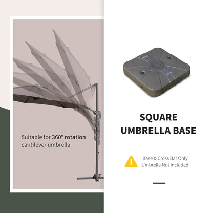 Square Cantilever Patio Umbrella Base Water or Sand Filled with Wheels Crossbar Heavy-Duty Umbrella Stand Coffee Umbrella Bases   at Gallery Canada