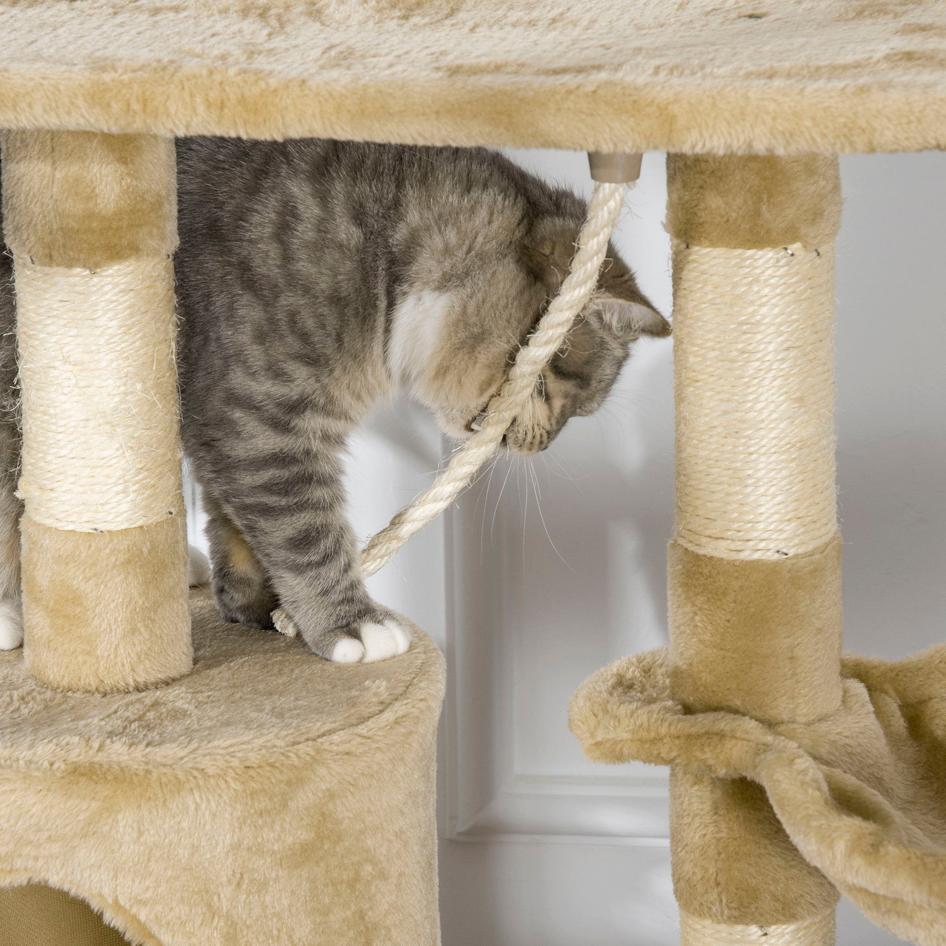 37.8” Cat Activity Tree Tower Center Scratching Pet Furniture Brown Cat Towers   at Gallery Canada