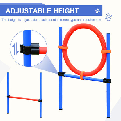 Dog Pet Agility Training Kit High Jump Weave Pole Ring Obedience Training Set Adjustable Equipment Portable Dog Agility Training Equipment   at Gallery Canada