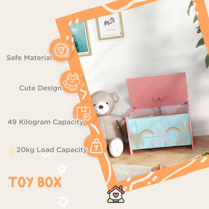 Toy Box with Lid, Toy Chest Storage Organizer for Bedroom with Safety Hinge, Pink Baby & Kids Storage   at Gallery Canada