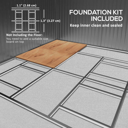 11' x 13' Garden Storage Shed w/ Foundation Kit Metal Tool Storage House w/ Double Doors White Sheds at Gallery Canada