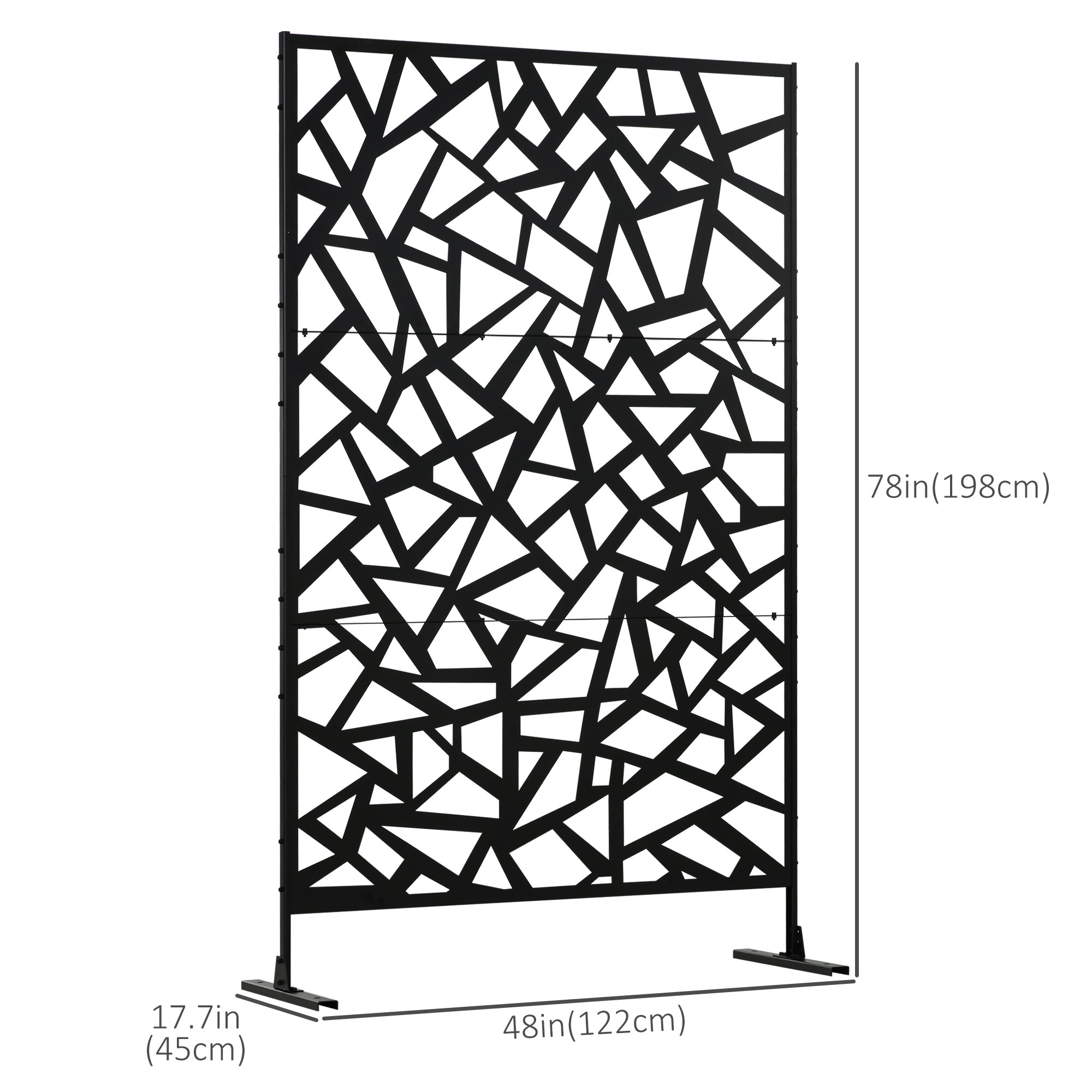 Metal Outdoor Privacy Screen, Decorative Outdoor Divider with Stand and Expansion Screws, Freestanding Privacy Panel for Garden Backyard Deck, Irregular Fence Style Side Awnings at Gallery Canada