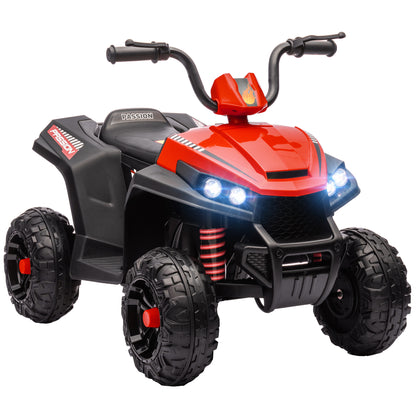 12V Kids ATV with Four Wheels Spring Suspension, Forward &; Backward, LED Light, MP3, Music, Red Electric Ride On Toys   at Gallery Canada