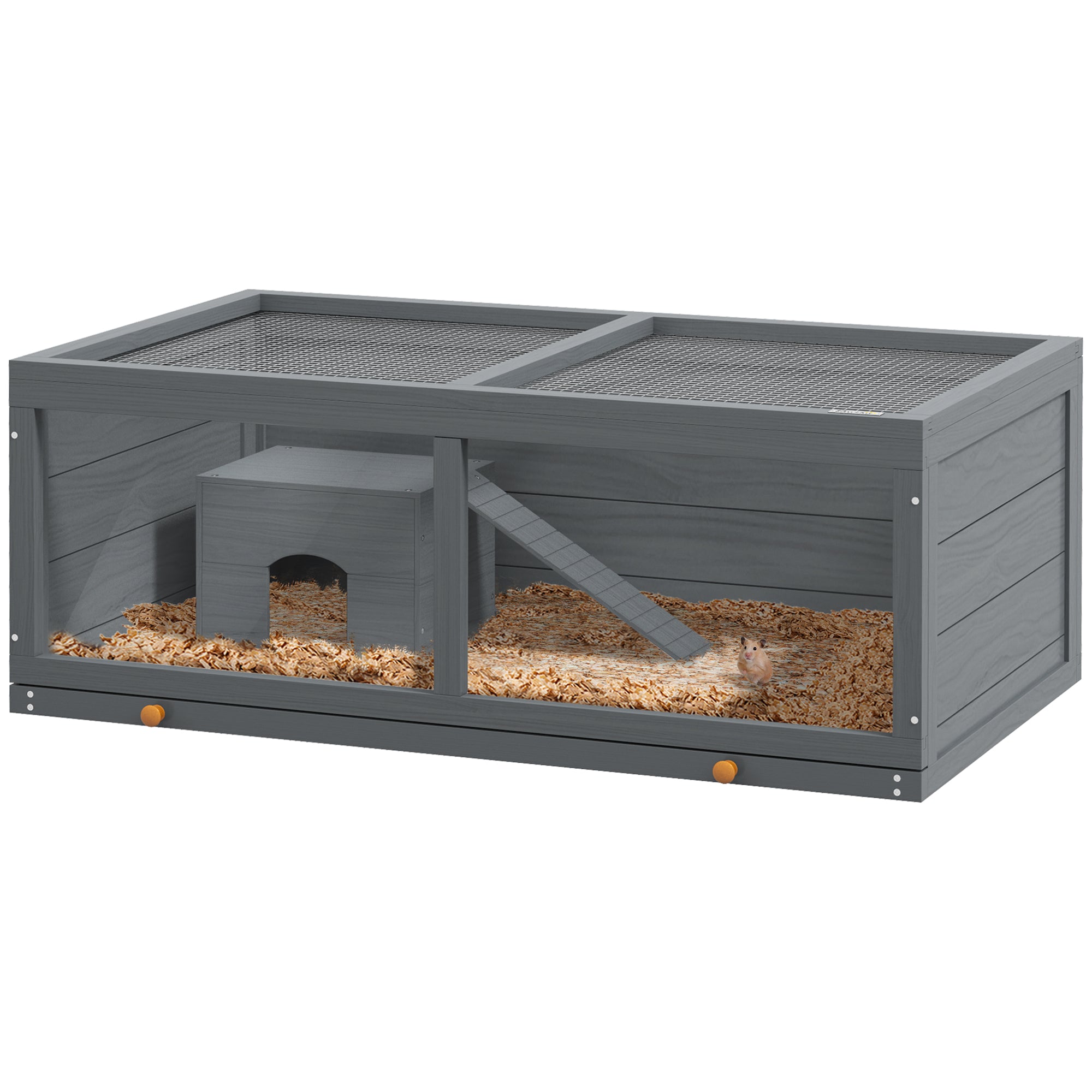 Small Animals Kit Hutch w/ Sliding Tray, Exercise Play House for Dwarf Hamsters, Gerbils, Chinchillas, Grey Hamster Cages at Gallery Canada