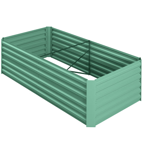 Galvanized Raised Garden Bed, Steel Outdoor Planters with Reinforced Rods, 71
