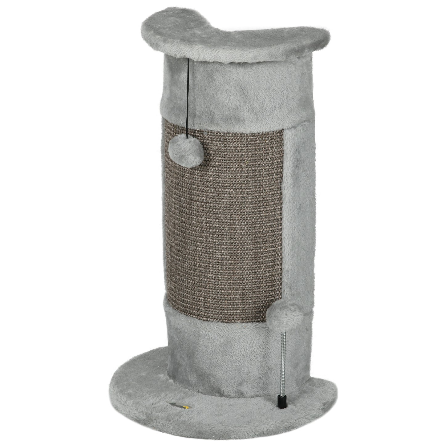 23" Cat Scratching Post with Covered Plush, Play Balls, for Indoor Cats, Grey Cat Posts   at Gallery Canada