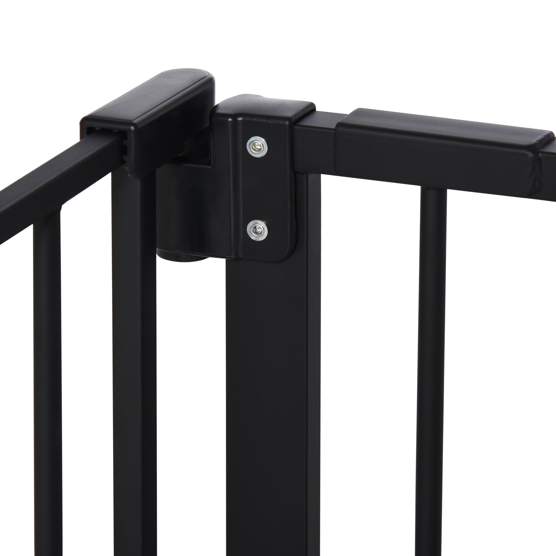 30 Inch Tall Pet Gate with Door Dog Gate and Barrier Indoor for Stairs Includes 7", 8", 12" Extensions Kit, Pressure-Mounted Safety Gate, Black - Gallery Canada