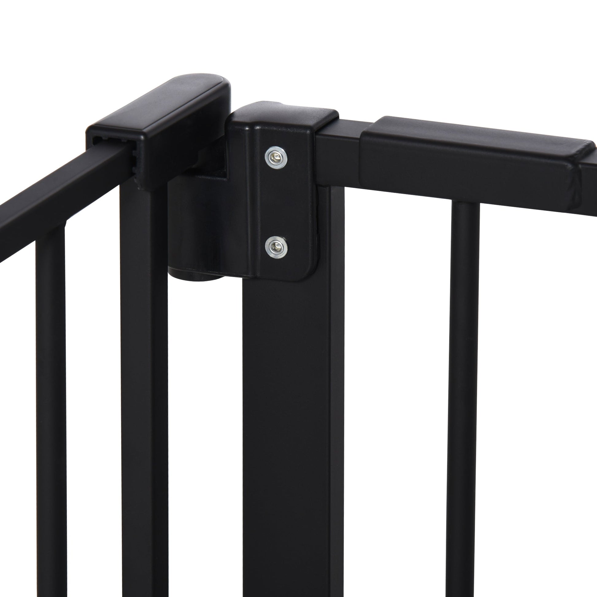 30 Inch Tall Pet Gate with Door Dog Gate and Barrier Indoor for Stairs Includes 7", 8", 12" Extensions Kit, Pressure-Mounted Safety Gate, Black Houses, Kennels & Pens   at Gallery Canada