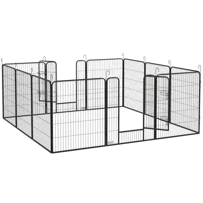 Dog Pen with Gate, 12 Panels Puppy Playpen, Dog Fence, 39"H Houses, Kennels & Pens   at Gallery Canada