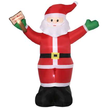 8ft Inflatable Christmas Santa Claus Holds Light Sign of Blessings, Blow-Up Outdoor LED Yard Display for Lawn Garden Party Christmas Inflatables Red  at Gallery Canada