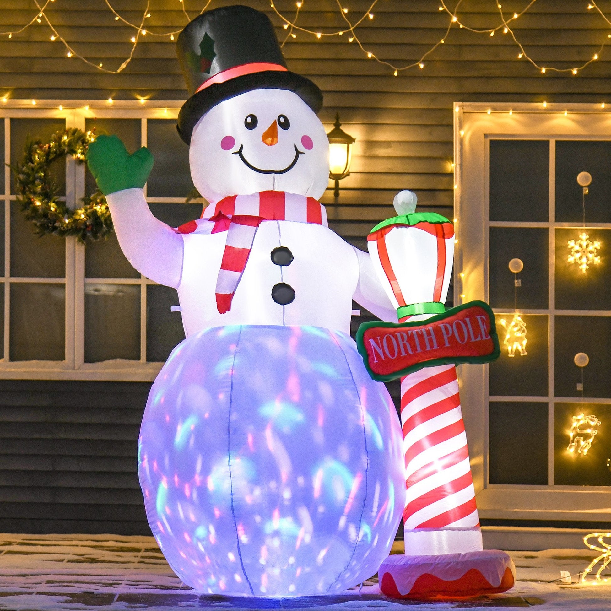 7.9 feet Christmas Inflatable Snowman Decoration Airblown Lighted for Home Indoor Outdoor Garden Lawn Decoration Party Prop Christmas Inflatables   at Gallery Canada