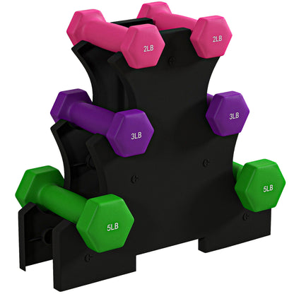 2 x 2 lbs., 2 x 3 lbs., 2 x 5 lbs. Dumbbells Set with Dumbbell Rack, Hand Weights for Home Gym Training Dumbbells & Barbells   at Gallery Canada