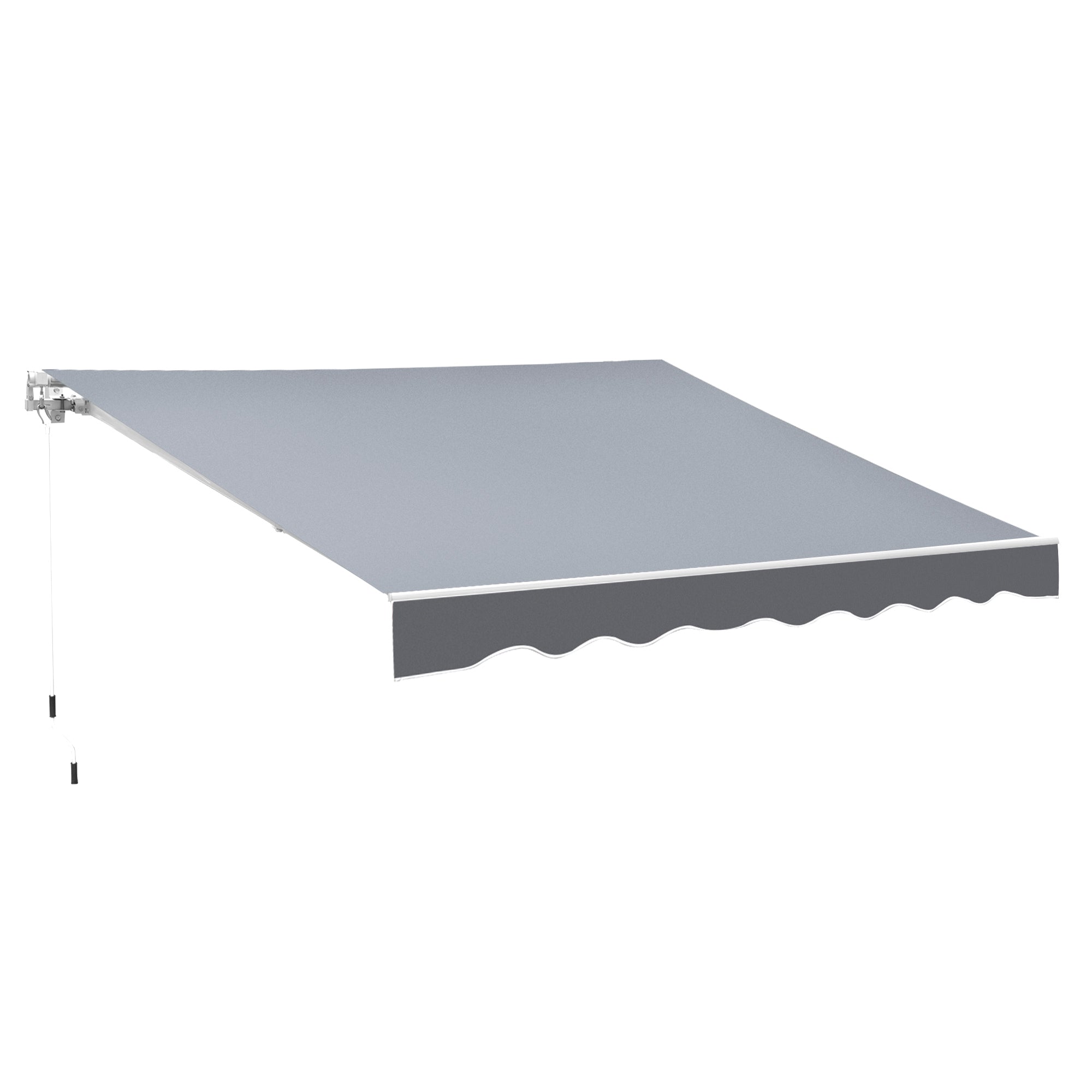 8' x 7' Retractable Awning, Patio Awnings, Sunshade Shelter with 280 g/m² UV &; Water-Resistant Fabric and Aluminum Frame for Deck, Balcony, Yard, Grey Deck Awnings Grey Fabric at Gallery Canada