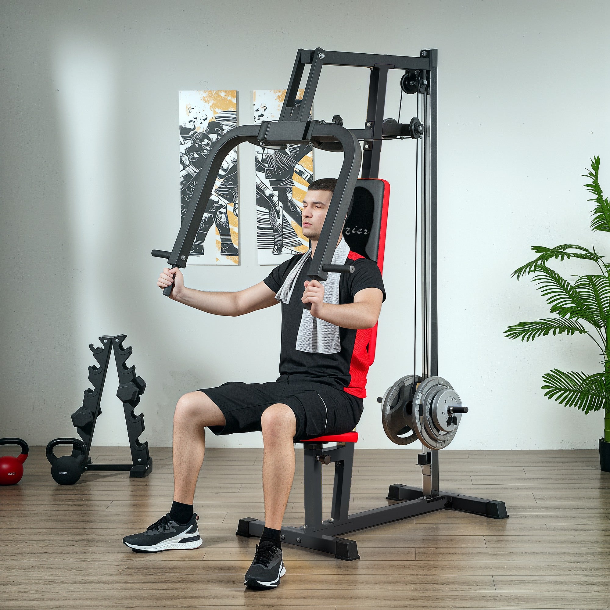 Chest Fly and Chest Press Machine for Back, Pectoral, Rear Deltoid and Shoulder Training, Black Power Towers at Gallery Canada