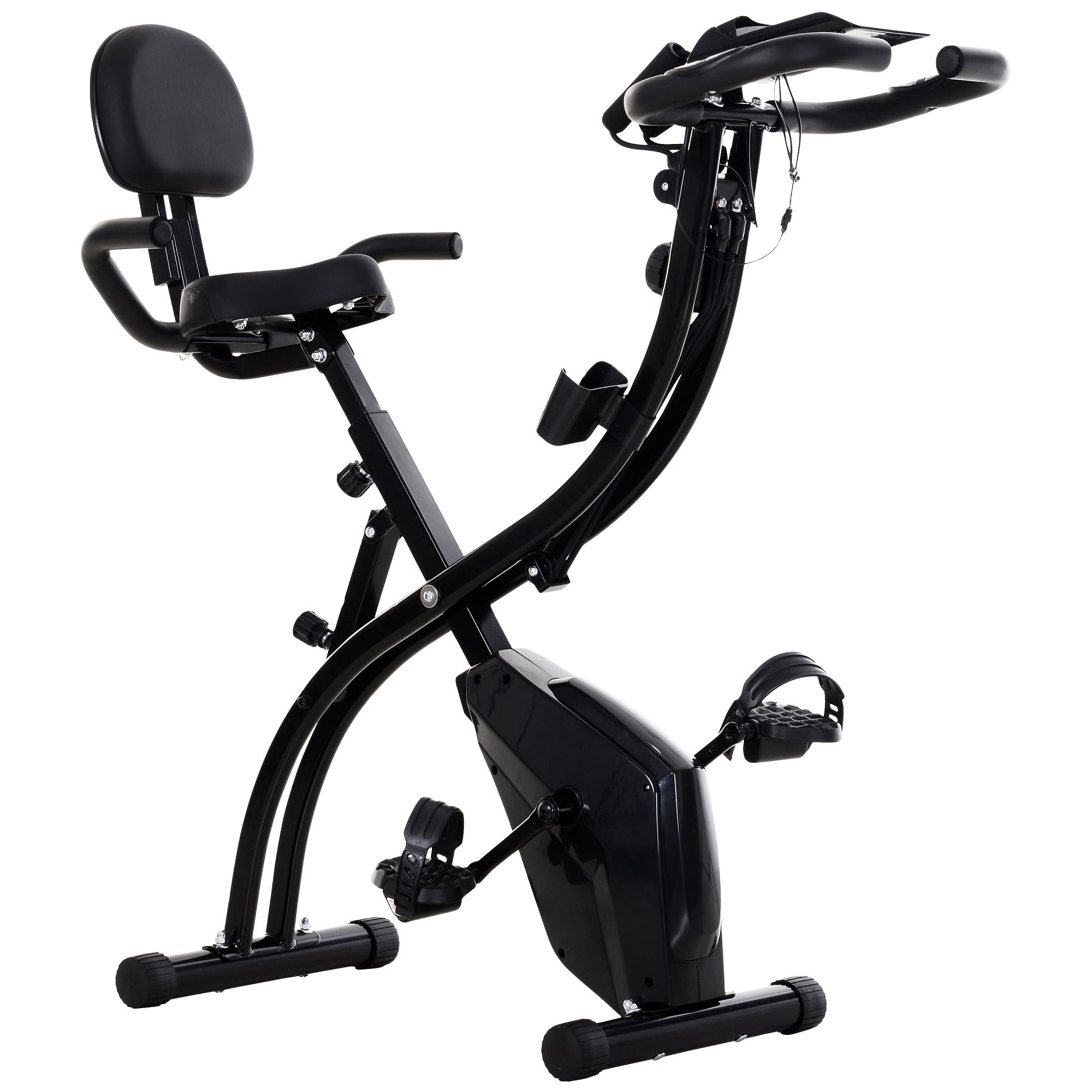 3 in 1 Folding Exercise Bike, Foldable Stationary Bike with 8-Level Magnetic Resistance, Adjustable Seat, Black Exercise & Stationary Bikes at Gallery Canada